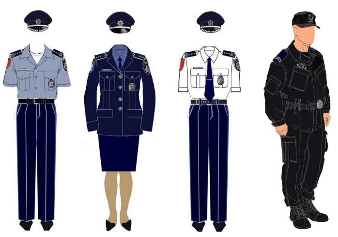 розташування шевронів на формі поліції